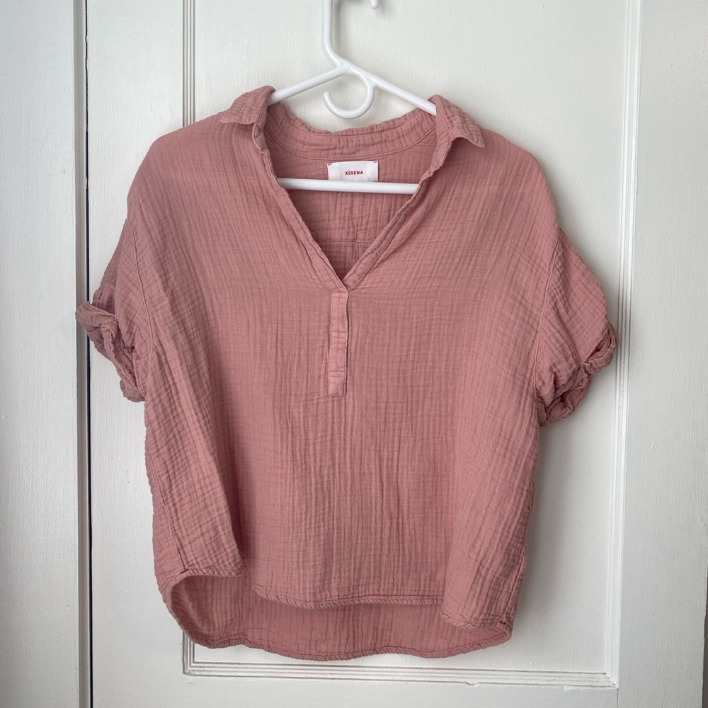 Xirena bubble cotton blouse